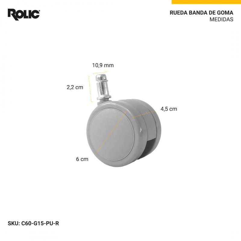 Rueda Banda de Goma Gris